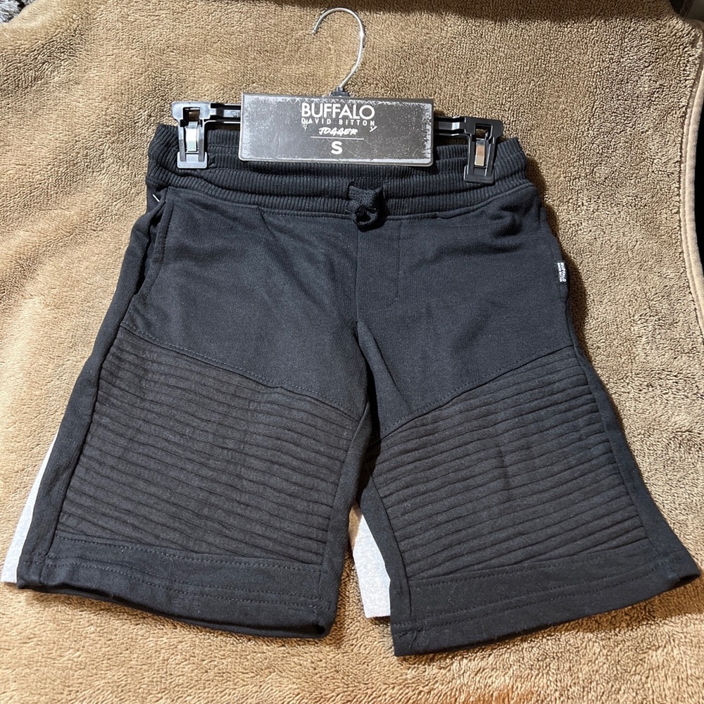 Buffalo David Bitton 2 Pair of Boy’s Jogger Shorts NWT SIZE S,8 Grey & Black